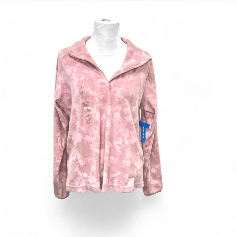 Columbia Fleece Pink Glacial IV Print Half Zip Lightweight Women's Large